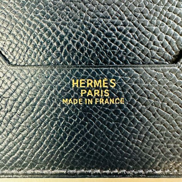 Hermes Blue Trifold Compact Wallet with Zipper Coin Pouch - Picture 6 of 11